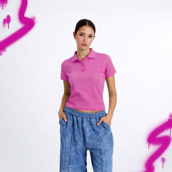 Polera Piqué Manga Corta Mujer