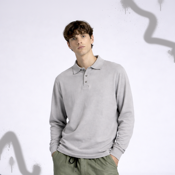 Polera Piqué Manga Larga Hombre