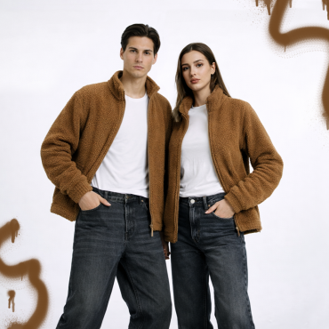 Chaqueta Polar con Cuello y Cierre