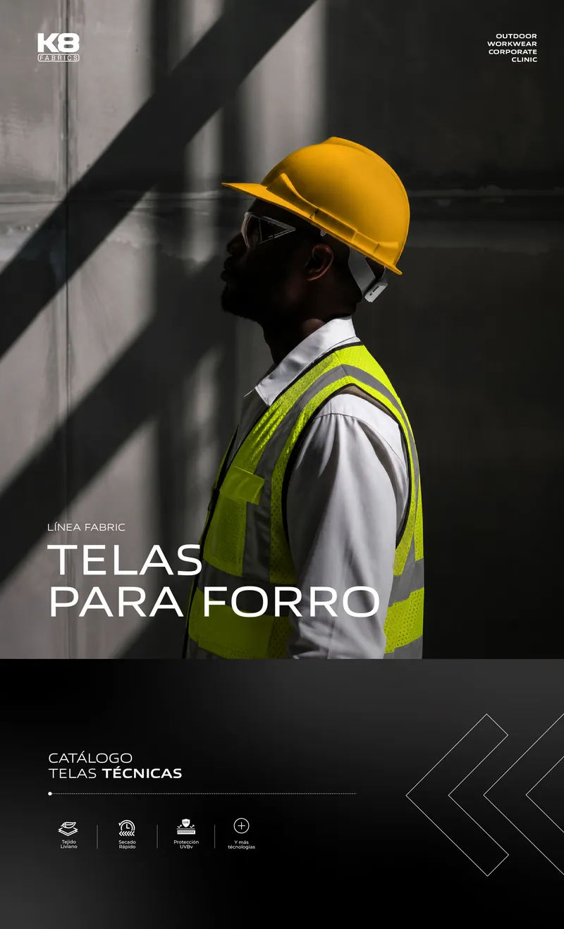 Portada del catálogo Telas para Forro, Línea Fabric K8